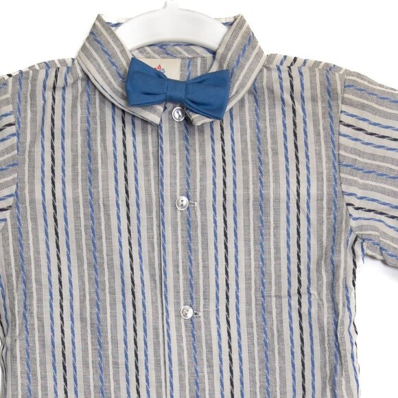 Good Lad of Philadelphia Size 4T Boys Striped Long Sleeve Shirt With Bow Tie - Picture 2 of 8